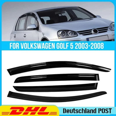 Windabweiser Rahmen für VW Golf V 4-Tlg Schrägheck Regenabweiser Blende Schwarz - Bild 1 von 4