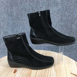 Rohde Botines Mujer 7 Negro SympaTex Puntera Cuadrada Cremallera Cuña Informal Gamuza - Imagen 1 de 16