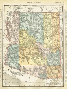Dated 1902 Antique Color Maps of Arizona and Nevada - Picture 1 of 10