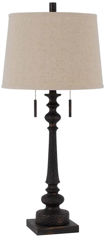 Lámpara de mesa Cal Lighting Torrington 31 1/2" hierro rústico acabado martillado Foto 1 de 1