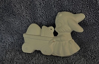 O2 - Conejito con carro con huevos adorno cerámica bisque listo para pintar, tú pintas* Foto 1 de 2