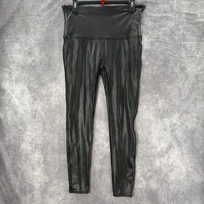 Spanx Women’s Sz 1X Faux Leather Leggings High Waist Black 2437 - Image 1 of 4