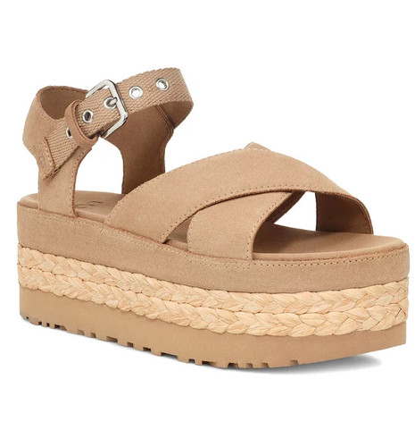 UGG Sandali donna Aubrey con fibbia e cinturino plateau sabbia 10M
