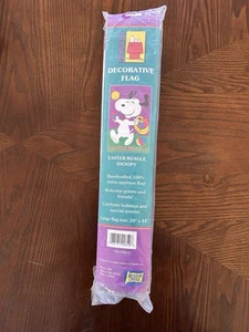 Snoopy Vintage Flag Peanuts 1998 Easter Beale Woodstock 28X44 Meadow Creek NEW - Picture 1 of 9