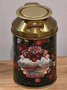 Apple Orchard Milk Tin with Lid decorative storage 6" X 3.5" - Picture 1 of 5