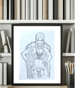 Arte de cómic original Emma Frost de Daikon (8,5” x 11,75”) (de Uncanny X-Men 129) - Imagen 1 de 3