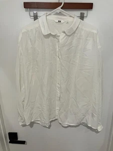 Uniqlo Women's Button Down Blouse, White, Small - Picture 1 of 3