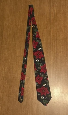 Corbata Hallmark SpecialTies para hombre Navidad flor de pascua usada en excelente estado Foto 1 de 3