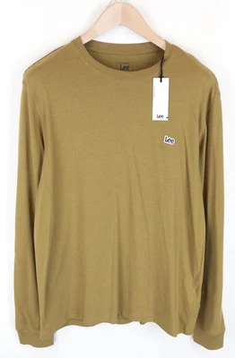 LEE Men's M T-Shirt Green Cotton Logo Pullover Casual Long Sleeve Top * - Image 1 of 4