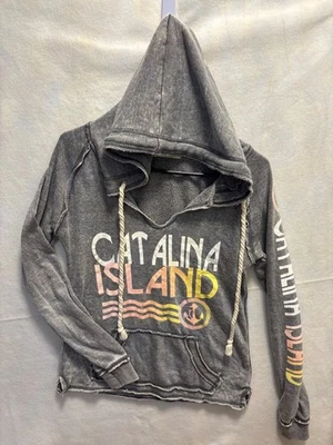 Sudadera con Capucha Gráfica Catalina Island Gris Aspecto Envejecido Mujer PEQUEÑA Foto 1 de 4