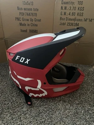 Fox V1 Red/Black Motorbike Helmet Size XXL Good Condition - Image 1 of 4