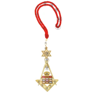 Masonic Mason neck Red Cord With Chapter Past High Priest Jewel - Royal Arch - Bild 1 von 4