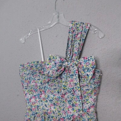 J Crew Liberty Fabric Dress 2 Floral Claire-Aude One Shoulder Bow Sheath Garden - Image 1 of 4