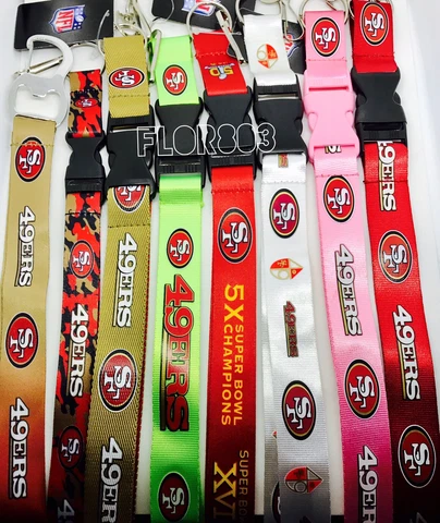 NFL San Francisco 49ers keychain Lanyard - Pick Your Color! Cover