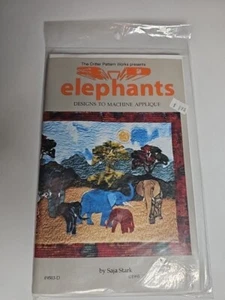 Elephants Critter Pattern Applique Saja Stark VINTAGE  Unused-QP2  - Picture 1 of 2