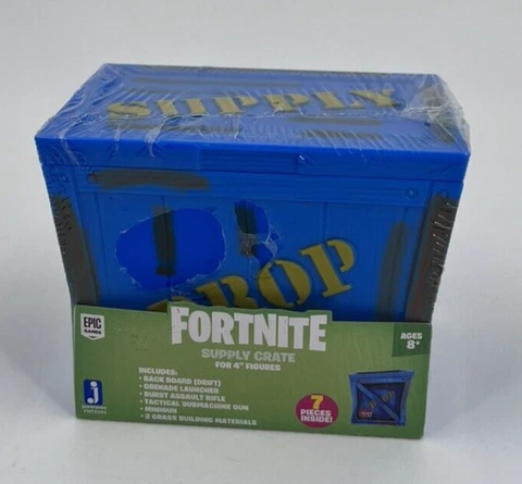 New SEALED Fortnite Drop Drift Supply Crate 7 Pc Accessories for 4" Figures! Cover