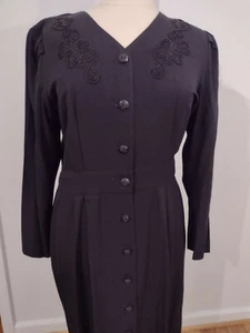Vintage Kleid Damen 18 Perlen Mieder elastischer Rücken Taille Spezialeffekte - Bild 1 von 12
