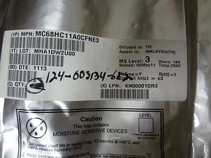 FREESCALE Part #MC68HC11A0CFNE3, 8-bit Microcontrollers-MCU 8B MCU 768RAM, 2 pcs - Picture 1 of 2