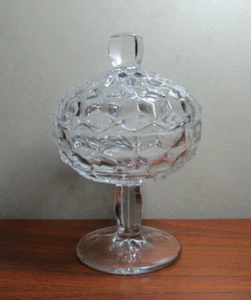 Fostoria American #447 Covered Jam/Jelly Jar in Clear - Picture 1 of 11