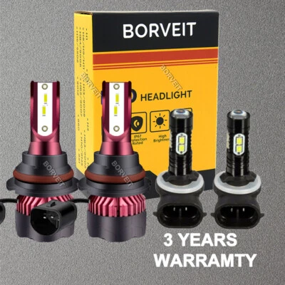 Xenon White LED 9007 Headlight 881 Fog Light Set For Nissan Quest 2000-2002 Foto 1 de 4