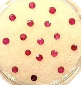 Ruby Rounds Size: 2MM, Faceted, Good Color, Cut, Eye Clean, 17 Gemstones Lot. - Picture 1 of 2