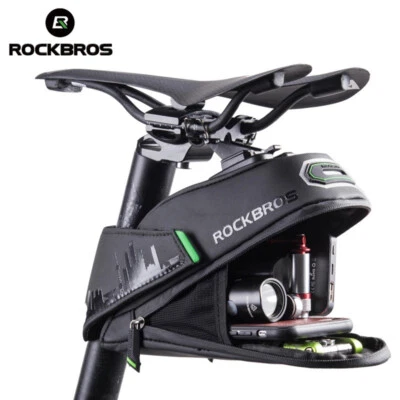 ROCKBROS Bolsa de Cola para Bicicleta de Ciclismo Impermeable MTB Bicicleta Safty Reflectante Bolsa de Sillín EE. UU. Foto 1 de 4