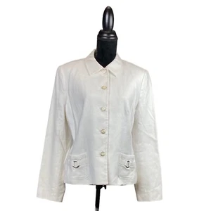 Casual Corner Women’s Career Button Up Blazer Size 16 White Color - Picture 1 of 10