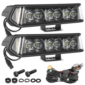 2x 7inch Side Shooter LED Work Light Bar Pods Fog Offroad Driving Spot Flood SUV - Picture 1 of 14
