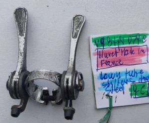 HURET MADE IN FRANCE CHROMED STEEL DOWN TUBE SHIFTERS - Picture 1 of 12