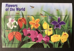 GUYANA FLOWERS OF THE WORLD STAMP SHEET 1999 MNH 6v TULIP ORCHID WILDLIFE NATURE - Picture 1 of 1