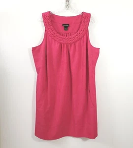 Vestido Lane Bryant Mujer Talla 22 Rosa Sin Mangas Bolsillos Cuello Cuerda Tanque Cambio - Imagen 1 de 11