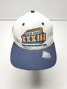 Vtg. Super Bowl XXXIII Miami NFL Football Adult Logo 7 Snapback Hat Cap 1999 NWT - Picture 1 of 11