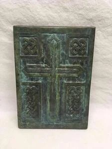 Ted Schaal 2005 Celtic Cross Bronze Modern Art Tile Plaque Sculpture Vintage - Picture 1 of 5