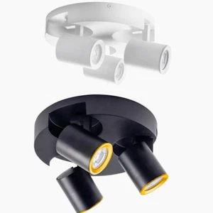 Plafoniera 3 Diffusori Orientabile - Tonda, GU10, Bianco/Nero - Foto 1 di 20