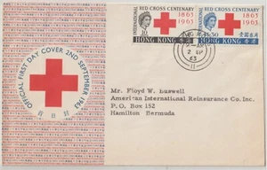 HONG KONG: 1963 RED CROSS CENTENARY SCOTT # 219-220 FIRST DAY COVER - Picture 1 of 2