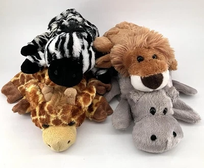 Caltoy Plush Hand Puppets Lion Zebra Hippo Giraffe Lot of 4 Safari Zoo Animals - Image 1 of 4