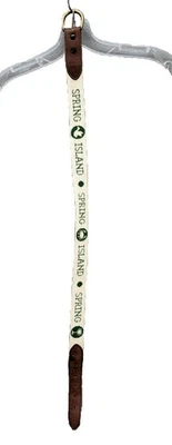 Cinturón Spring Island para hombre talla 30 de lona de golf cuero hebilla de latón 33" de largo Foto 1 de 4