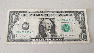 (SEPT 24 1994) Birthday/ Anniversary Note $1 One Dollar Bill Fancy Serial Number - Picture 1 of 2