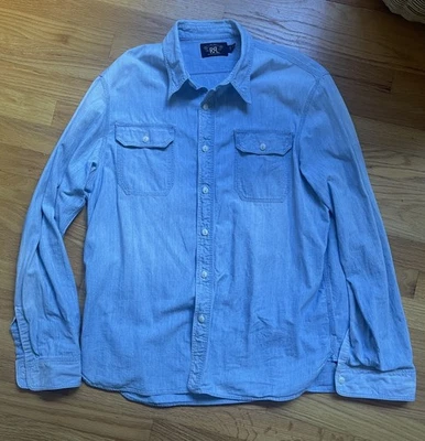 RRL Ralph Lauren Chambray Shirt L Waverly - Image 1 of 4
