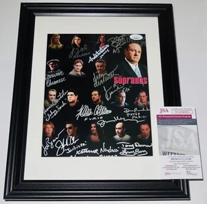 THE SOPRANOS CAST SIGNED 8X10 PHOTO (FRAMED & MATTED) - JSA! - 14 AUTOGRAPHS! - Picture 1 of 3