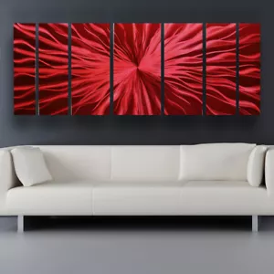 Arte moderno abstracto de pared de metal contemporáneo escultura roja pintura decoración del hogar - Imagen 1 de 8