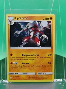 Tarjeta Pokémon inglesa Lycanroc 75/147 Burning Shadows Holo rara 2017 juego de cartas coleccionables - Imagen 1 de 2