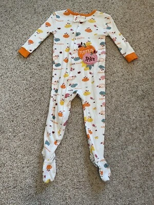 Baby girls size 18 month pumpkin spice ball sleeper - Image 1 of 4