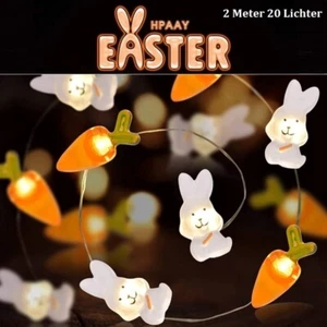 Catena Luminosa LED Batteria Pasqua Decorazione Pasquale Uova di Pasqua Plastica Coniglio - Foto 1 di 5