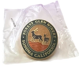 New Forest Glen Winery Sonoma California Wine 1 Inch Pin - Picture 1 of 2