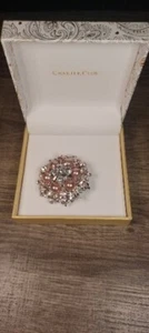 Charter Club Silver-Tone Crystal & Pink Imitation Pearl Cluster Brooch Pin - Picture 1 of 2