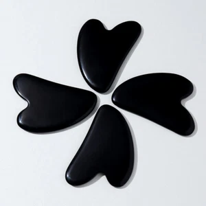 Tablero de raspado de cristal de obsidiana natural masajeador de belleza facial jade Reiki 1 pieza - Imagen 1 de 9