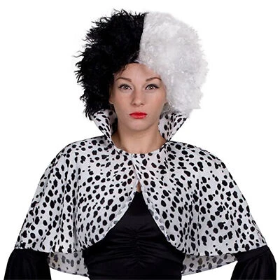COSTUME ELEGANTE DOG DONNA STAMPA DALMATA MANTELLO E PARRUCCA DONNA TAGLIE FORTI - Immagine 1 di 4
