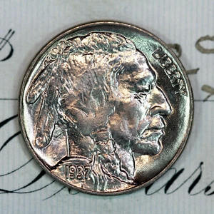 * 1937-D * PRISTINE+ GEM BU MS BUFFALO NICKEL * FROM ORIGINAL COLLECTION - Picture 1 of 4