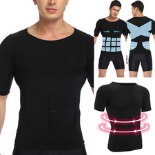 Men's Slimming Body Shaper Vest Abs Tummy Compression Tank Tops Shirts Shapewear